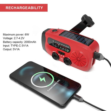 Emergency Solar Hand Crank Radio & Power Bank - InspiredGrabs.com